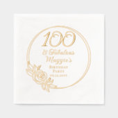 100 en Fabulous 100ste verjaardagsfeest gestempeld Folie Servetten (Voorkant)