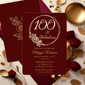 100 en Fabulous 100ste verjaardagsfeest gestempeld Folie Uitnodiging