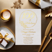 100 en Fabulous 100ste verjaardagsfeest gestempeld Folie Uitnodiging