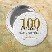 100 en Fabulous Goud Zwart Verjaardagsfeest Ronde Button 7,6 Cm