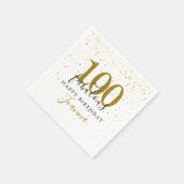 100 en Fabulous Goud Zwarte Verjaardagsfeestje Servet (Hoek)