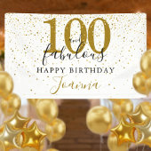 100 en Fabulous Verjaardag Elegant Goud en Zwart Spandoek