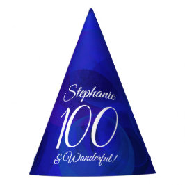 100 en geweldige Elegant Royal Blue Birthday Feesthoedjes