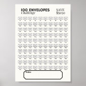 100 Envelope Saving Tracker Poster (Voorkant)