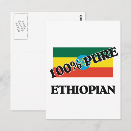 100 % ETHIOPIAN BRIEFKAART (Voorkant / Achterkant)