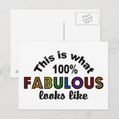 100% FABULOUS briefkaart, pas aan Briefkaart (Voorkant / Achterkant)