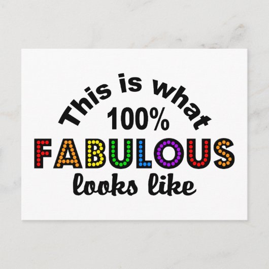 100% FABULOUS briefkaart, pas aan Briefkaart (Voorkant)