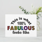 100% FABULOUS-uitnodiging, pas aan Kaart (Staand voorkant)
