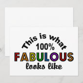 100% FABULOUS-uitnodiging, pas aan Kaart (Voorkant / Achterkant)