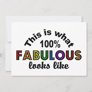 100% FABULOUS-uitnodiging, pas aan Kaart