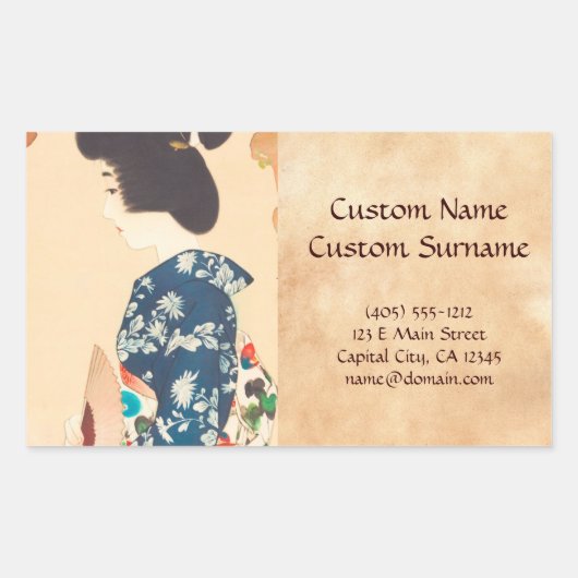 100 Figures of Beauties Wearing Takasago Kimonos Rechthoekige Sticker (Voorkant)