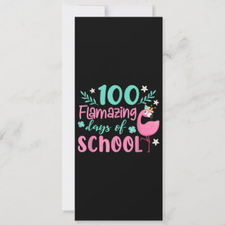100 Flamazing Dagen School | Grappige Flamingo Kaart