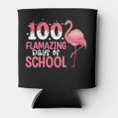100 Flamazing dagen van school Flamingo Leraar Blikjeskoeler (Voorkant)