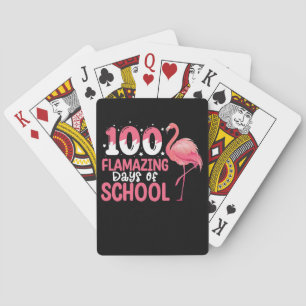 100 Flamazing dagen van school Flamingo Leraar Pokerkaarten