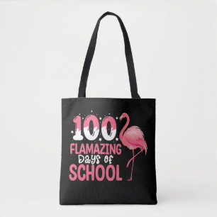 100 Flamazing dagen van school Flamingo Leraar Tote Bag