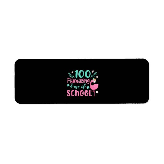 100 Flamazing Days of School | Funny Flamingo Etiket (Voorkant)