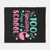 100 Flamazing Days of School | Funny Flamingo Fleece Deken (Voorkant (Horizontaal))