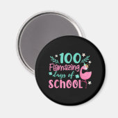100 Flamazing Days of School | Funny Flamingo Magneet (Voorkant / Achterkant)