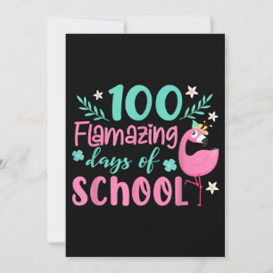 100 Flamazing Days of School   Funny Flamingo Save The Date