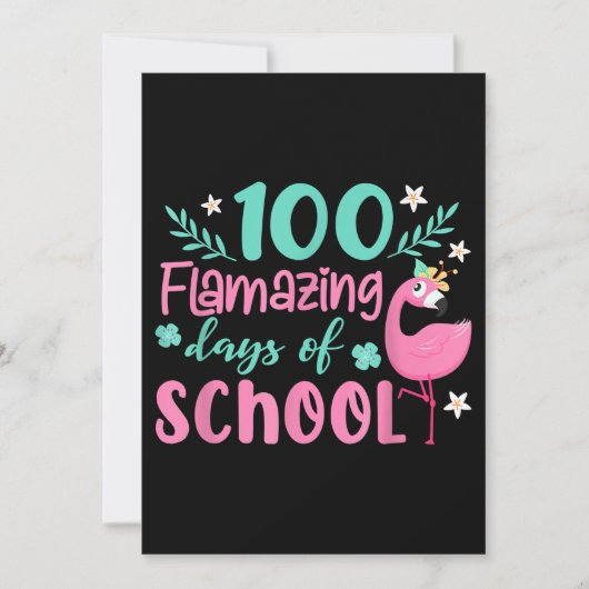 100 Flamazing Days of School | Funny Flamingo Save The Date (Voorkant)