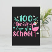 100 Flamazing Days of School | Funny Flamingo Save The Date (Staand voorkant)