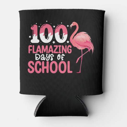 100 Flamingo Dagen van School Flamingo Docent Blikjeskoeler (Voorkant)