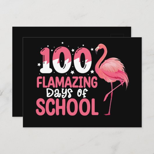 100 Flamingo Dagen van School Flamingo Docent Briefkaart (Voorkant / Achterkant)
