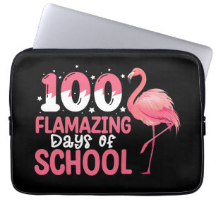 100 Flamingo Dagen van School Flamingo Docent Laptop Sleeve
