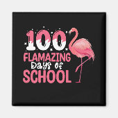 100 Flamingo Dagen van School Flamingo Docent Magneet (Voorkant)
