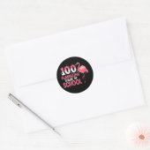 100 Flamingo Dagen van School Flamingo Docent Ronde Sticker (Envelop)