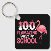 100 Flamingo Dagen van School Flamingo Docent Sleutelhanger (Voorkant)