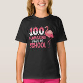 100 Flamingo Dagen van School Flamingo Docent T-shirt (Voorkant)