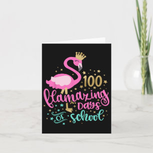 100 Flamingo Dagen Van School Flamingo Leraar Meis Kaart