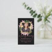 100  Floral Prayer Funeral Memorial PHOTO Visitekaartje (Staand voorkant)