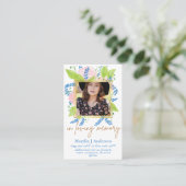 100  Floral Prayer Funeral Memorial PHOTO Visitekaartje (Staand voorkant)