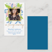 100  Floral Prayer Funeral Memorial PHOTO Visitekaartje (Voorkant / Achterkant)