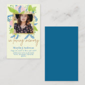 100  Floral Prayer Funeral Memorial PHOTO Visitekaartje (Voorkant / Achterkant)