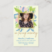 100  Floral Prayer Funeral Memorial PHOTO Visitekaartje (Voorkant)