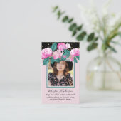 100  Floral Prayer Funeral Memorial PHOTO Visitekaartje (Staand voorkant)