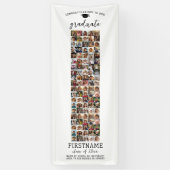 100 Foto Collage Afstuderen Modern Minimaal Wit Spandoek (Verticaal)