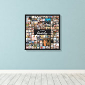 100 Foto Collage Familieportret Canvas Afdruk (Insitu (Houten vloer))