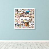 100 Foto Collage Op Maat Gemaakte Familie Foto's Canvas Afdruk (Insitu (Houten vloer))