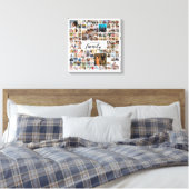 100 Foto Collage Op Maat Gemaakte Familie Foto's Canvas Afdruk (Insitu (Slaapkamer))