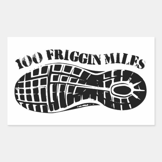 100 Friggin Miles Ultra Running Tread Rechthoekige Sticker (Voorkant)
