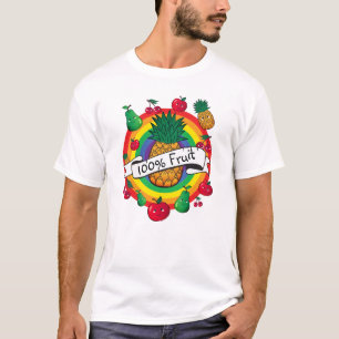 "100% fruit" regenboogkleurige kawaï-vruchten T-s T-shirt