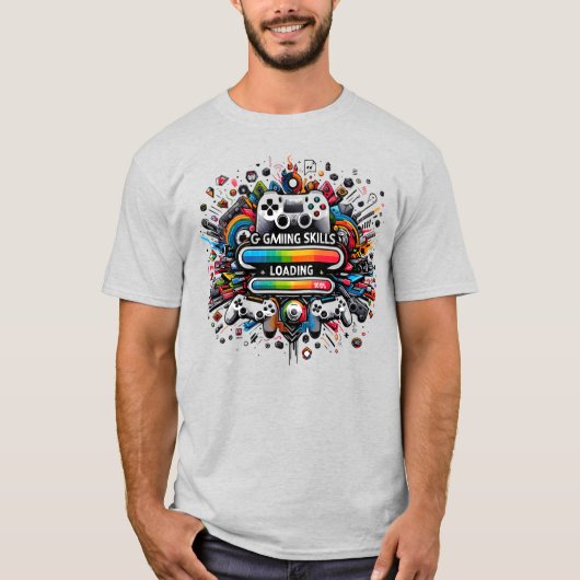 100% Gaming Skills Complete Rainbow Explosion T-shirt (Voorkant)