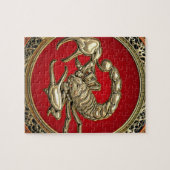 [100] Gangd gouden Scorpion op rood Legpuzzel (Horizontaal)