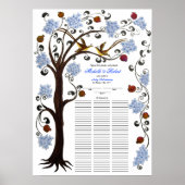 100 gasten Quaker Wedding - Blauwe boom of Life Poster (Voorkant)