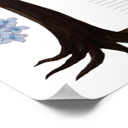 100 gasten Quaker Wedding - Blauwe boom of Life Poster (Hoek)