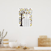 100 gasten Quaker Wedding - Geel, boom of life Poster (Keuken)